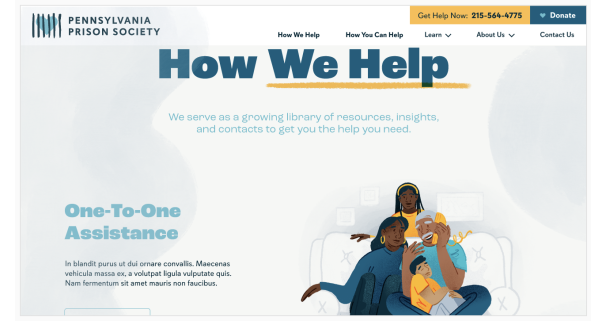 The front page of the Prison Society Website