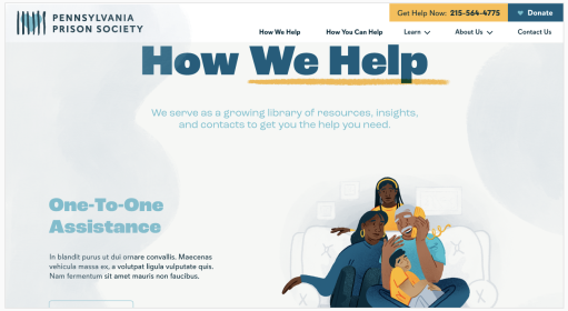 The front page of the Prison Society Website